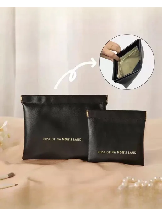 adi shop Косметичка женская мини в сумку набор, черный, фото 3