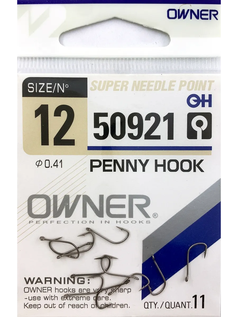 Крючки рыболовные PENNY HOOK № 12 на карася Япония