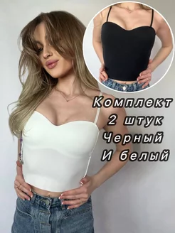 Кроп топ набор в двух цветах на тонких бретелях TruongBN Store 227649020 купить за 900 ₽ в интернет-магазине Wildberries