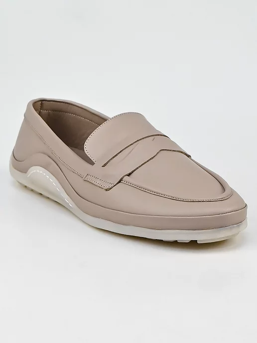 Geronea Shoes Мокасины кожаные, бежевый, фото 5