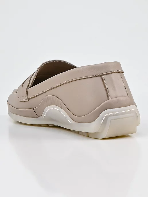 Geronea Shoes Мокасины кожаные, бежевый, фото 7