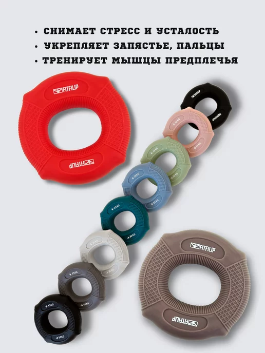 FITFILIP Кистевой эспандер двойной 50-55 кг, 50-55, 55 кг, фото 6