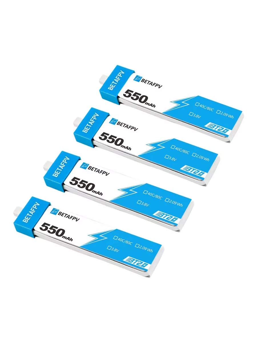 Аккумуляторы BETAFPV 550мАч 1S 40C LiHV (BT2.0) (4 шт.)