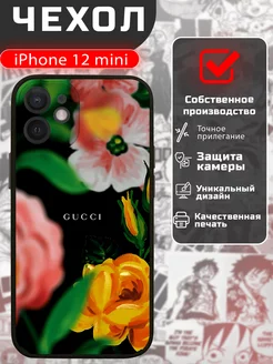 Чехол на Iphone 12 mini с принтом цветы