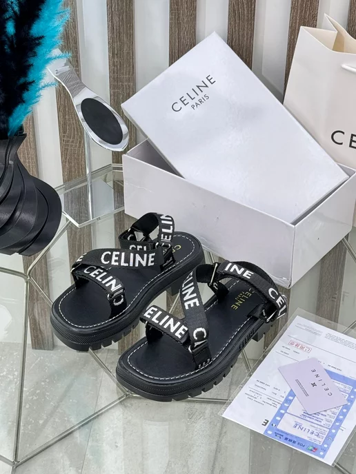 【希少レア】　CELINEセリーヌ　エイ革サテンストラップサンダル 稀少レア】CELINEセリーヌ エイ革サテンストラップサンダル