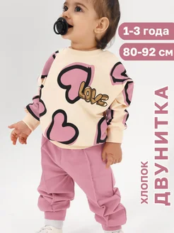 Детский костюм в садик с принтом Love сердечки VIYA BABY 227988708 купить за 1 286 ₽ в интернет-магазине Wildberries