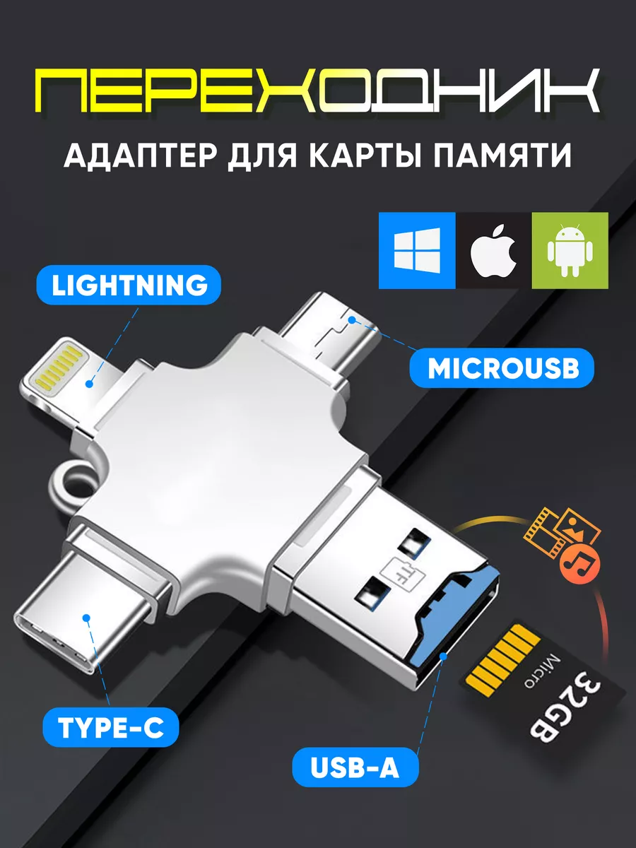Переходник OTG на iPhone и android...