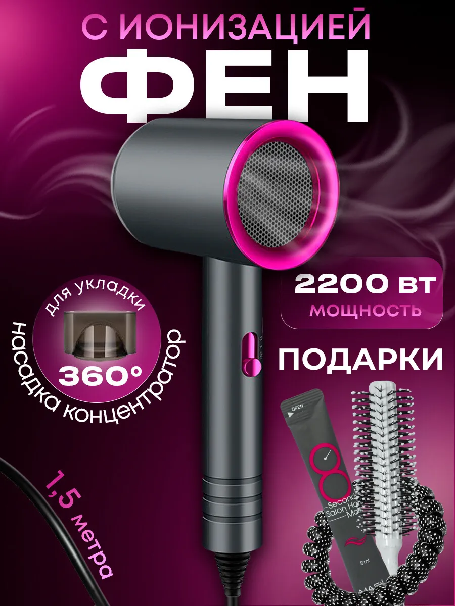 Фен для волос профессиональный мощный с ионизацией REMI 228240223 купить за  781 ₽ в интернет-магазине Wildberries