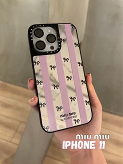 Чехол на iPhone 11 зеркальный с принтом Miu Miu