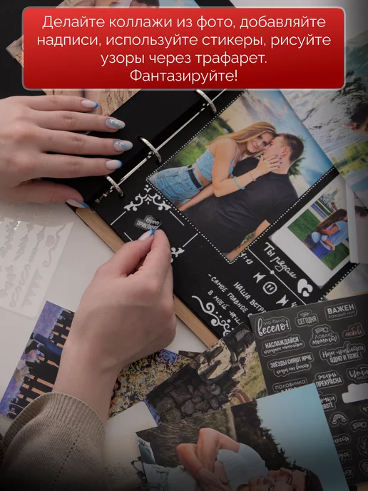 Деревянный Позитив Фотоальбом семейный большой свадебный, коричневый, фото 3