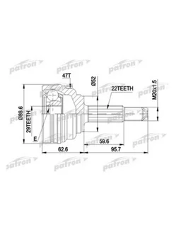 ШРУС наружный комплект 22x52x29 ABS 47T Lanos