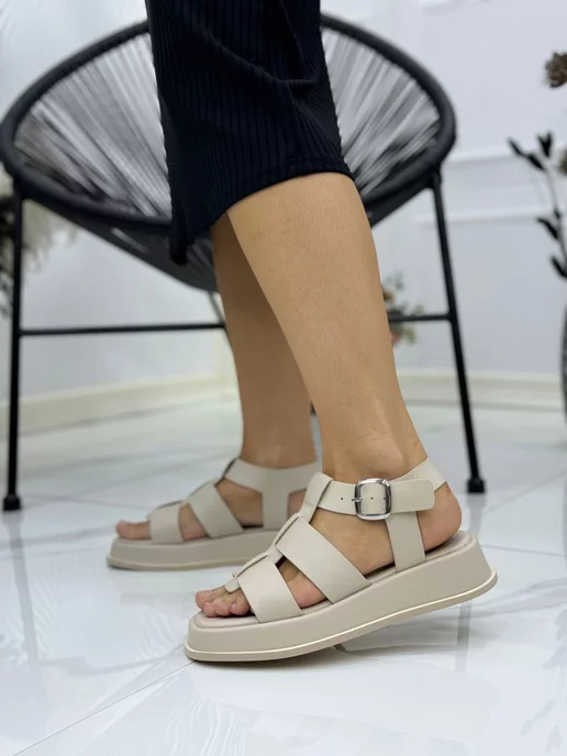 GRACIA MILANI Сандалии женские летние на платформе, белый, фото 2