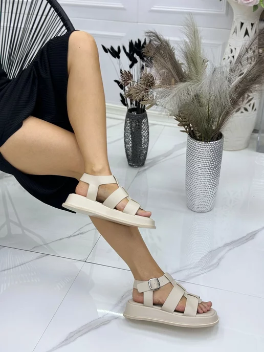 GRACIA MILANI Сандалии женские летние на платформе, белый, фото 3