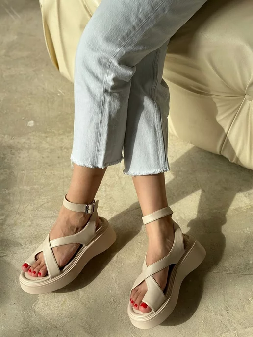 Roksi shoes Сандалии гладиаторские, бежевый, фото 3