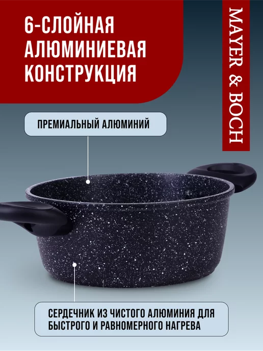 Набор кастрюль с крышками с антипригарным покрытием 3 шт - фото 16