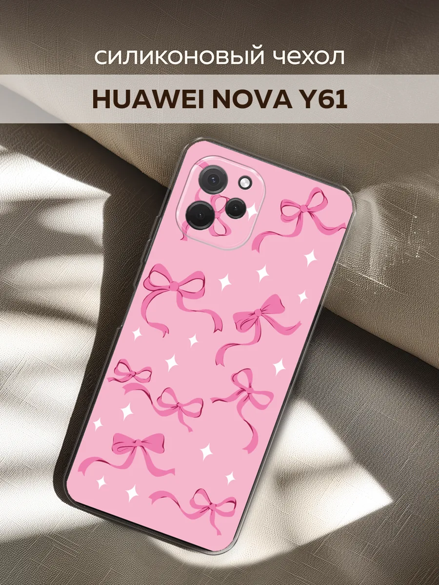 Чехол на Huawei nova Y61 с бантиками