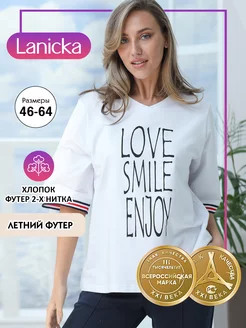 Джемпер футболка с принтом оверсайз Lanicka 228729629 купить за 2 100 ₽ в интернет-магазине Wildberries