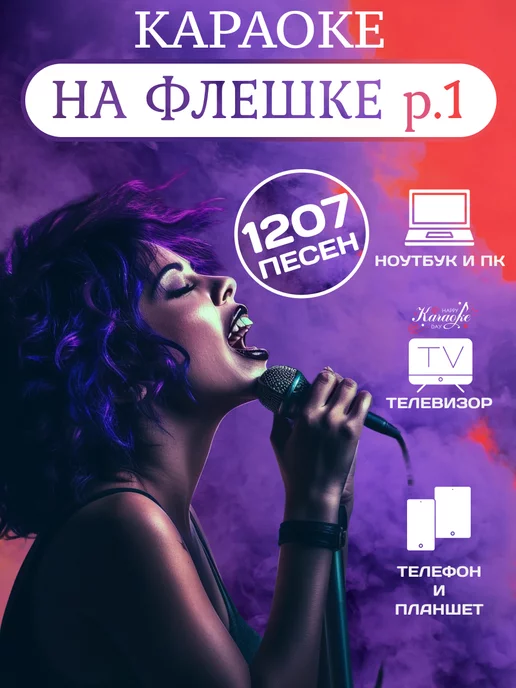 Happy Karaoke Day Караоке 1207 песен на USB Накопителе с Type C - MicroSD 3в1