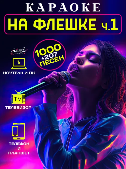 Happy Karaoke Day Караоке 1207 песен на USB Накопителе с Type C - MicroSD 3в1