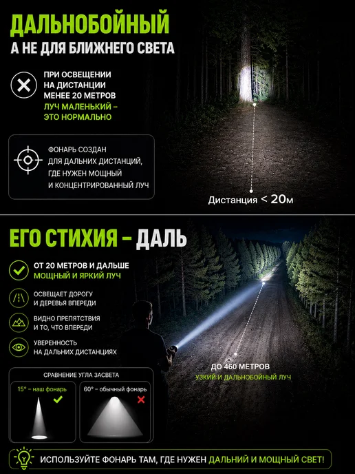Sunrei Фонарь тактический мощный аккумуляторный Poseidon MAX, вариант, фото 3