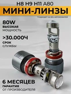 Светодиодные линзованные лампы H11 mini лед линзы Salimova 228931357 купить за 1 950 ₽ в интернет-магазине Wildberries