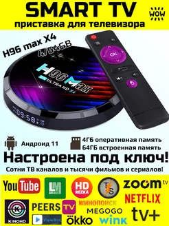 Смарт ТВ андроид приставка H96 MAX X4