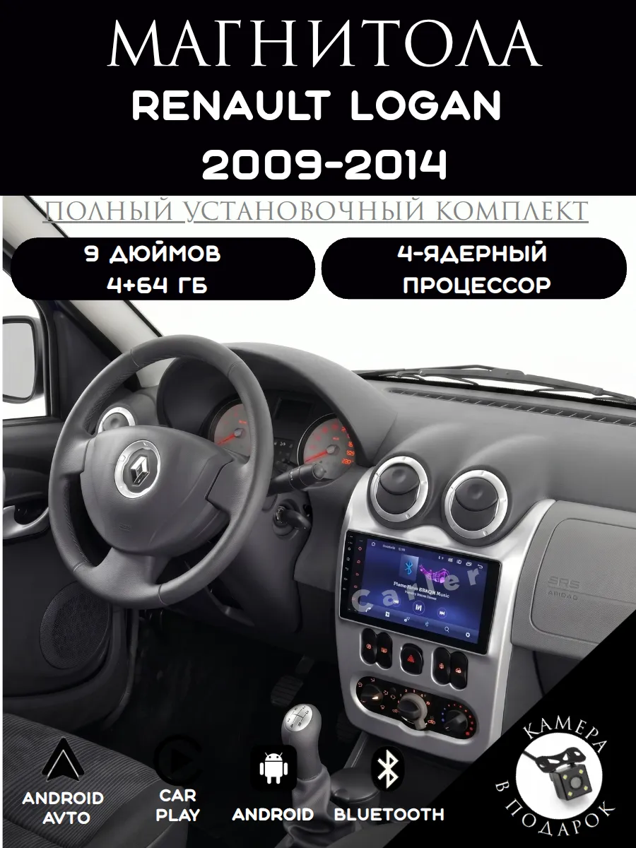 Автомагнитола 2 din Android для Renault Logan 2009-2014