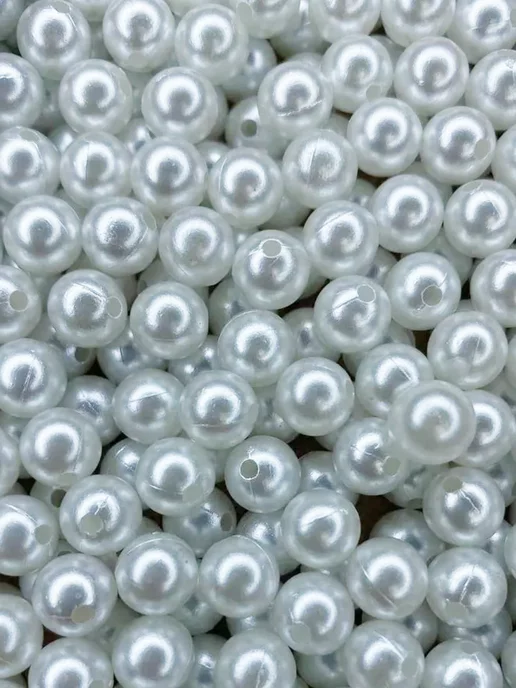 FurniKlass Бусины для рукоделия жемчуг 8 мм 500 грамм, белый, фото 7