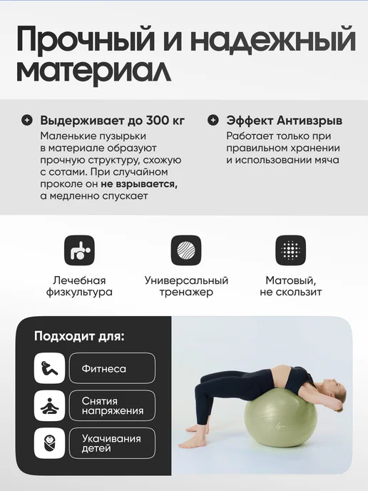 LVP Фитбол антивзрыв с насосом, 55 см, зеленый, фото 2