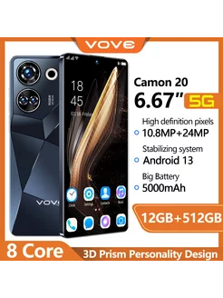 Игровой смартфон Camon20 Кинотелефон 5Gphone vove 229100742 купить за 10 000 ₽ в интернет-магазине Wildberries