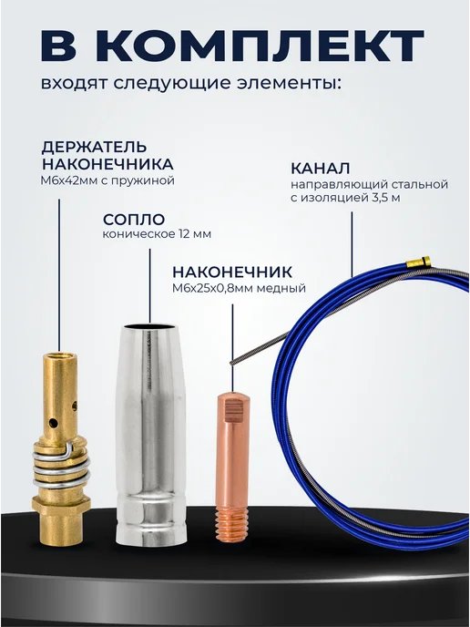 Оберон Сварочная горелка для полуавтомата 3 метра MIG MW 15 Basic, 3 м, фото 5