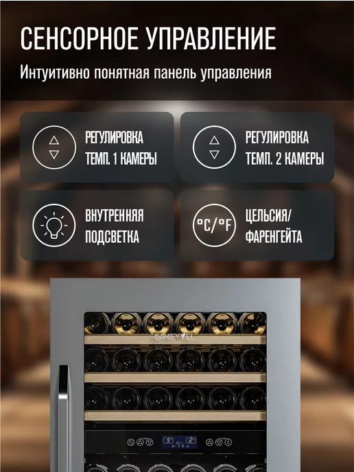 Meyvel Винный шкаф холодильник компрессорный MV42-KSB2, серый, фото 7