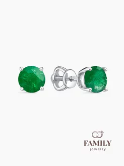 Серьги с Изумрудом из Серебра 925 Family Jewelry 229209106 купить за 10 802 ₽ в интернет-магазине Wildberries