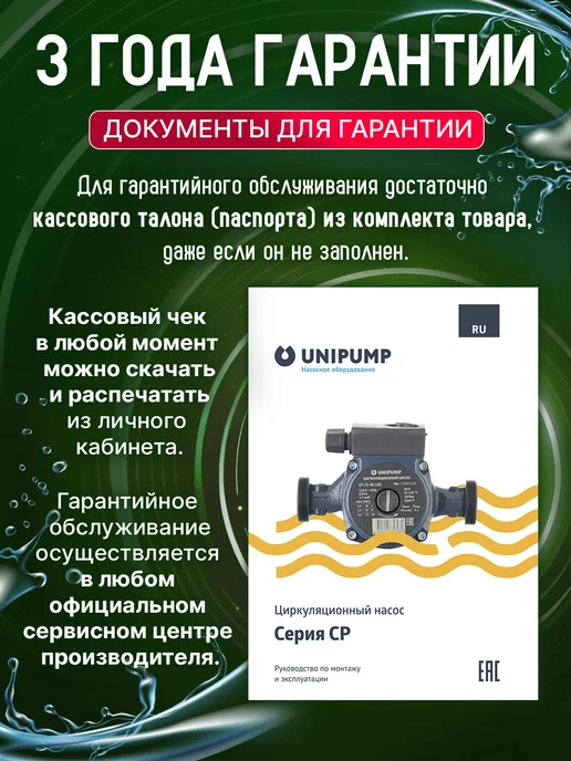 UNIPUMP СP 25-60 180 Циркуляционный насос отопления, вариант, фото 4