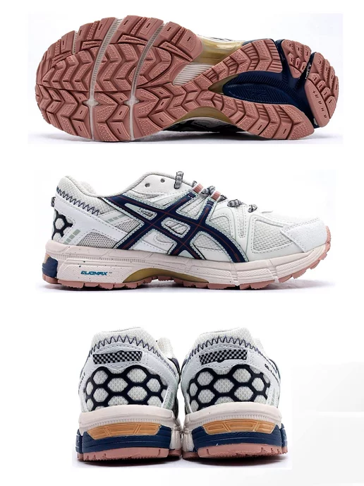  Asics Gel Kahana 8 White Navy (Белые с синим)