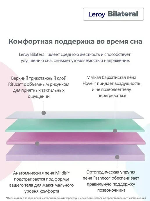 LEROY Топпер 150х190 на кровать на матрас Bilateral 10, 150x190, фото 3