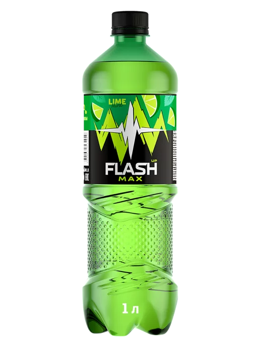 Flash Up Газированный напиток Flash Max Мятный лайм, 9 шт х 1 л, 9 шт, 1 л, фото 6