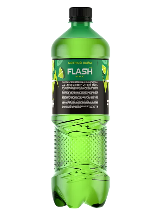 Flash Up Газированный напиток Flash Max Мятный лайм, 9 шт х 1 л, 9 шт, 1 л, фото 7