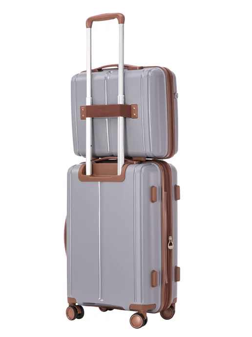 Somsonya Premium комплект чемодан и бьюти кейс Elite, серый, фото 5