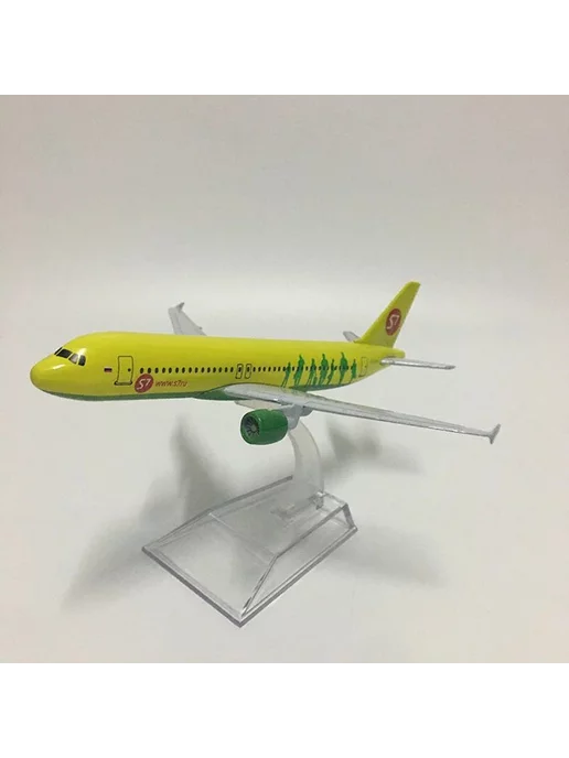 Aircraft Model Модель самолета металлическая Airbus A320 - S7 15 см, зеленый, фото 3