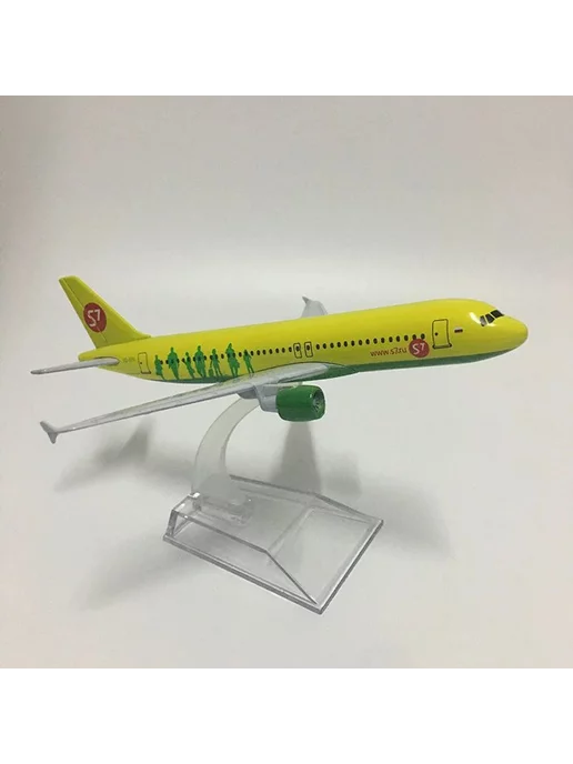 Aircraft Model Модель самолета металлическая Airbus A320 - S7 15 см, зеленый, фото 4