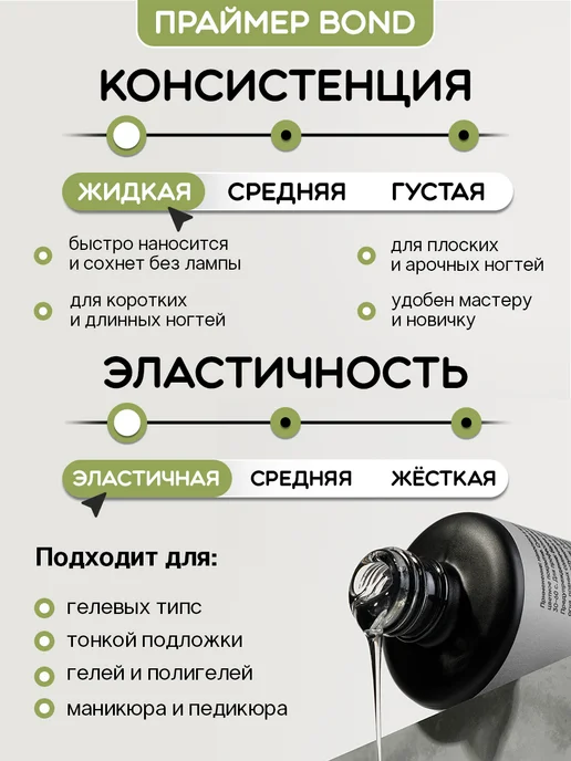 MISHKA JELLY Бескислотный праймер с липким слоем для ногтей Ультра Бонд, 16 мл, фото 2