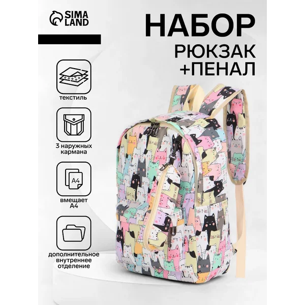 Рюкзак школьный с пеналом