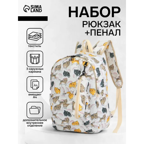 Рюкзак школьный с пеналом