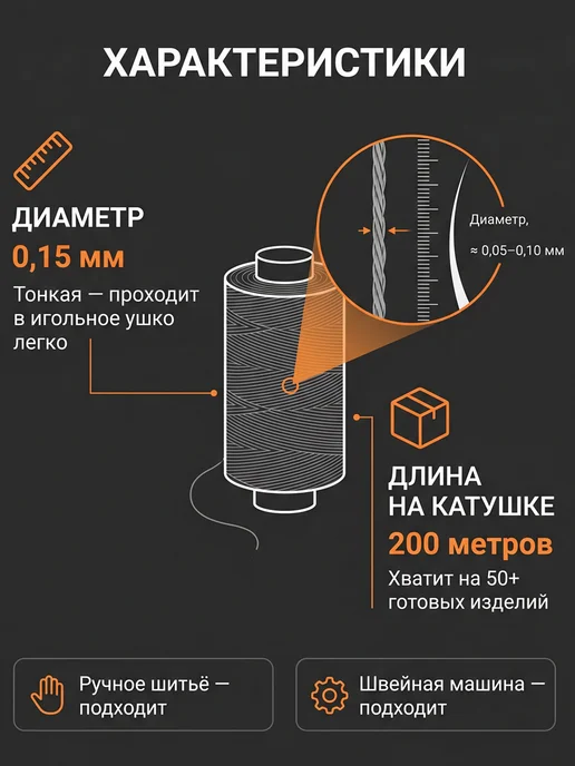 Domingos Нитки для шитья, 200 м, 200 м, фото 5