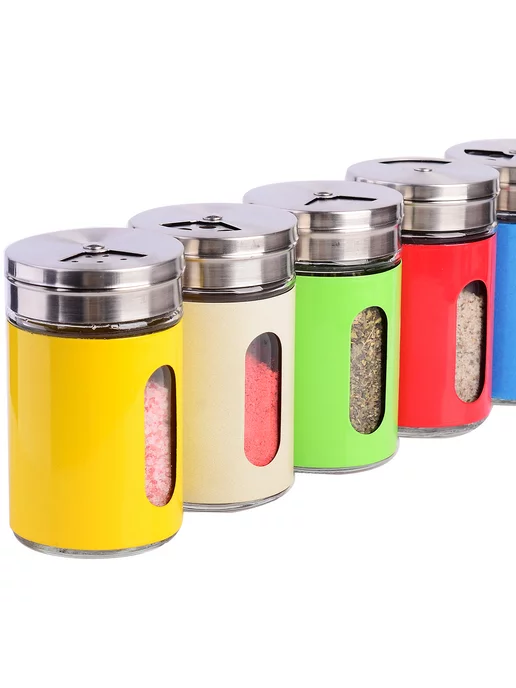 Набор для специй на стол на подставке стекло нержавейка 6 шт - фото 13