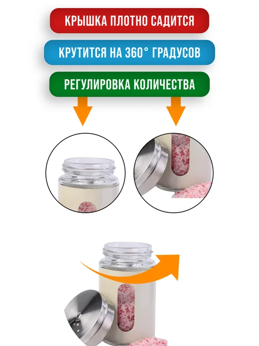 Набор для специй на стол на подставке стекло нержавейка 6 шт - фото 9