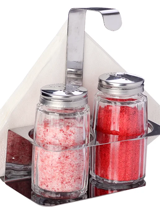 Набор для специй на стол на подставке стекло нержавейка 2 шт - фото 7