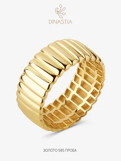 Кольцо из желтого золота 585 фактурное DINASTIA.GOLD 229429335 купить за 28 051 ₽ в интернет-магазине Wildberries