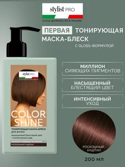 Тонирующая маска-блеск для волос Роскошный каштан 200мл STYLIST PRO 229468794 купить за 352 ₽ в интернет-магазине Wildberries